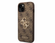 Guess PU 4G Metal Logo Zadní Kryt pro iPhone 15 Hnědý Prémiový kryt, který nejen že váš telefon perfektně ochrání, ale také svým povedeným designem a použitými prvotřídními materiály bude jako šperk.