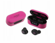 Guess True Wireless Stereo Earphones, růžová Guess True Wireless Classic bezdrátová sluchátka, vynikají skvělým zvukem, ergonomickým tvarem a dotykovým ovládáním