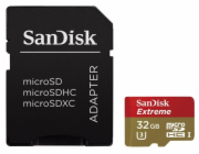SanDisk microSDHC 32 GB Extreme, 90MB/s, UHS-I, class 10/U3 + adaptér, pro akční kamery