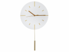 PLATINET NÁSTĚNNÉ KULATÉ HODINY LARK WHITE, tichý mechani...