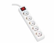 OMEGA Prodlužovací zásuvková lišta s 5 zásuvkami WITH BASIC SURGE PROTECTION 5,0M 16A 5 SOCKET TYPE F SCHUKO GERMAN WHIT