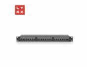 LYNX 19" patch panel  24-port, STP Cat6, 50µ, stíněný, černý