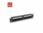 LYNX 10" patch panel 12-port, UTP Cat6, 50µ, nestíněný, č...