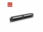 LYNX 10" patch panel 12-port, UTP Cat5e, 50µ, nestíněný, ...