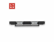 LYNX 19" patch panel 12-port, UTP Cat5e, 50µ, nestíněný, černý