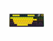 LORGAR Klávesnice KBP70TKLW, TKL mechanická, 75%, bezdrátová herní, černá/žlutá, CS