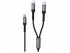 Swissten nabíjecí kabel 2v1 100w USB-C / 2x USB-C 1,5 m č...