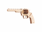 Woodcraft Dřevěné 3D puzzle Zbraň na gumičky Revolver