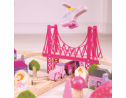 Bigjigs Rail Dřevěná velká vláčkodráha princezny