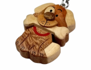 2Kids Toys Dřevěná klíčenka velká Pes s kostí