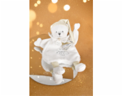 Doudou Dárková sada Plyšový muchláček medvídek s čepičkou béžový 25 cm