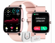 Chytré hodinky Giewont Chytré hodinky Giewont Dynamic SmartCall GW230-1 – růžové zlato/pudrová růžová