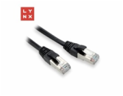 LYNX FTP patch kabel Cat5e PVC, CCA, 0,1m, černý (balení obsahuje 10ks)