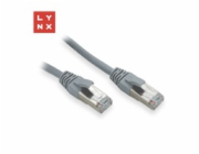 LYNX FTP patch kabel Cat5e PVC, CCA, 0,5m, šedý (balení obsahuje 10ks)