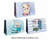 JU-PITER Ozdobná dárková taška 4wz 30x42x20cm JP 4681H široké dno mix cena za 1 ks
