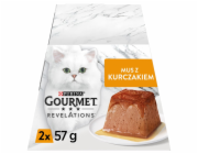 PURINA Gourmet Revelations Mousse with chicken in sauce - mokré krmivo pro kočky - 2x57g