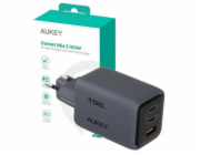 AUKEY PA-C5 3xUSB (2xUSB-C a 1xUSB-A) 100W 5A QC5.0 PD3.0 AFC PPS FCP SCP nabíječka