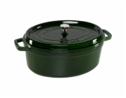 Staub La Cocotte 33cm ovál, Bazalková zelená, Litina