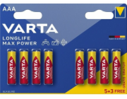 Varta Longlife Max Power, alkalická baterie, typ AAA, 8 ks