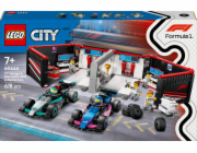 LEGO 60444 City garáž F1 se závodními auty Mercedes-AMG a Alpine, stavebnice