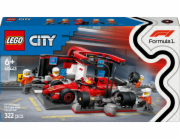 LEGO 60443 City F1 Pit Stop s posádkou v boxech a Ferrari Speedster, stavebnice