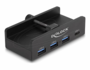 DeLOCK Externí USB 5 Gbps 4portový rozbočovač 3 x USB Type-A a 1 x USB Type-C™ s pojistným šroubem, USB hub