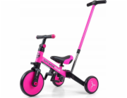 Dětská tříkolka 4v1 Milly Mally Optimus Plus s vodící tyčí pink