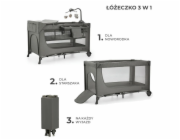 Cestovní postýlka KinderKraft JOY 2 DARK GREY