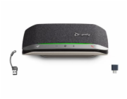 HP Poly Sync 20+ - Chytrý telefon - Bluetooth - kabelové, bezdrátový - USB-A - stríbrná, cerná - certifikováno pro Microsoft Teams, certifikováno pro Zoom