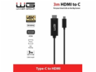 WG - Datový kabel Type-C na HDMI, 3 metry, 4K, černá