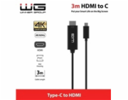 WG - Datový kabel Type-C na HDMI, 3 metry, 4K, černá