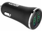 WG - Nabíječka do auta 2x USB-A 36W, QC 3.0 + QC 3.0, černá