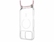 Pouzdro FIXED MagPure Neck s růžovou šňůrkou na krk pro Apple iPhone 17 Pro
