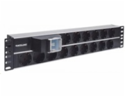 Intellinet 714051 napěťová distribuční jednotka (PDU) 15 AC zásuvky / AC zásuvek 2U Hliník, Černá