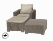 Zahradní nábytek Keter set stůl + křeslo + podnožka California cappuccino, poškozený obal