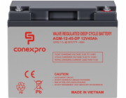 Baterie Conexpro AGM-12-45-DP VRLA AGM 12V/45Ah, M6, Deep cycle, živ. 10 let 