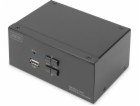 Digitus KVM přepínač 2portový přepínač, duální displej, 4...
