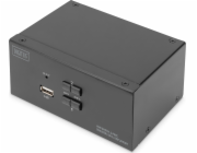 Digitus KVM přepínač 2portový přepínač, duální displej, 4K, DP