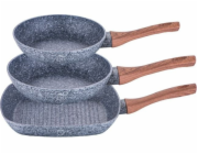 Sada pánví s mramorovým povrchem 3 ks 20 cm / 24 cm / gril 28 cm Forest Line BH-1215