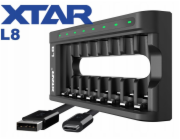 Inteligentní nabíječka baterií AA/AAA 1,5 V a 1,2 V – 8 kanálů