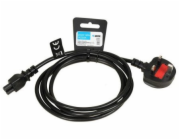 iBOX napájecí kabel pro notebooky (jetel) VDE 1.8m UK zástrčka