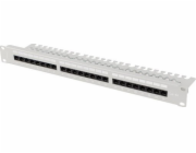 Lanberg Patch panel 24 portů 1U 19" Cat.6A UTP s organizérem kabelů, šedý, LANBERG