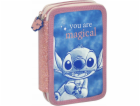 Kids Euroswan Dvoukomorový penál Stitch s příslušenstvím