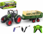 Madej R/C traktor s přívěsem a USB nabíjením