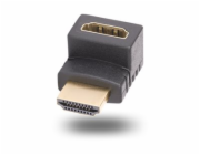 Startech Down Angle HDMI 2.0 Adapter, 90-Degree HDMI Port Saver, M/F - High Speed - HDMI adaptér - HDMI s piny (male) do HDMI se zdířkami (female) zahnutý nahoru - černá - pasivní, dvousměrný, podpora