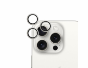 iStores by Epico Aluminium Lens Protector pro Apple iPhone 15 Pro / 15 Pro Max - bílý titan