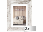 2x1 ZEP Nelson 6 weiß/br.  13x18 Holz Bilderrahmen       ...