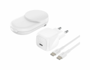 Belkin UltraCharge™ Qi2 25W 2v1 Magnetická nabíječka pro iPhone/AirPods, s USB-C, bílá