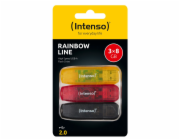 Intenso Rainbow Line         8GB USB Stick 2.0  Multipack x3 bunt