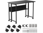 MACLEAN FOLDING TABLE DESK, BLACK, MOBILE MC-126 B